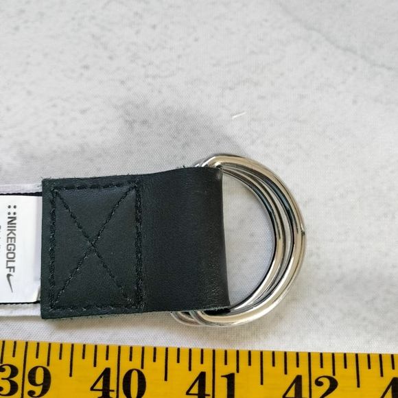 Nick Golf Black and Pink Striped Women's Belt Sz M/L D Ring Closure Preppy Work - Picture 6 of 7